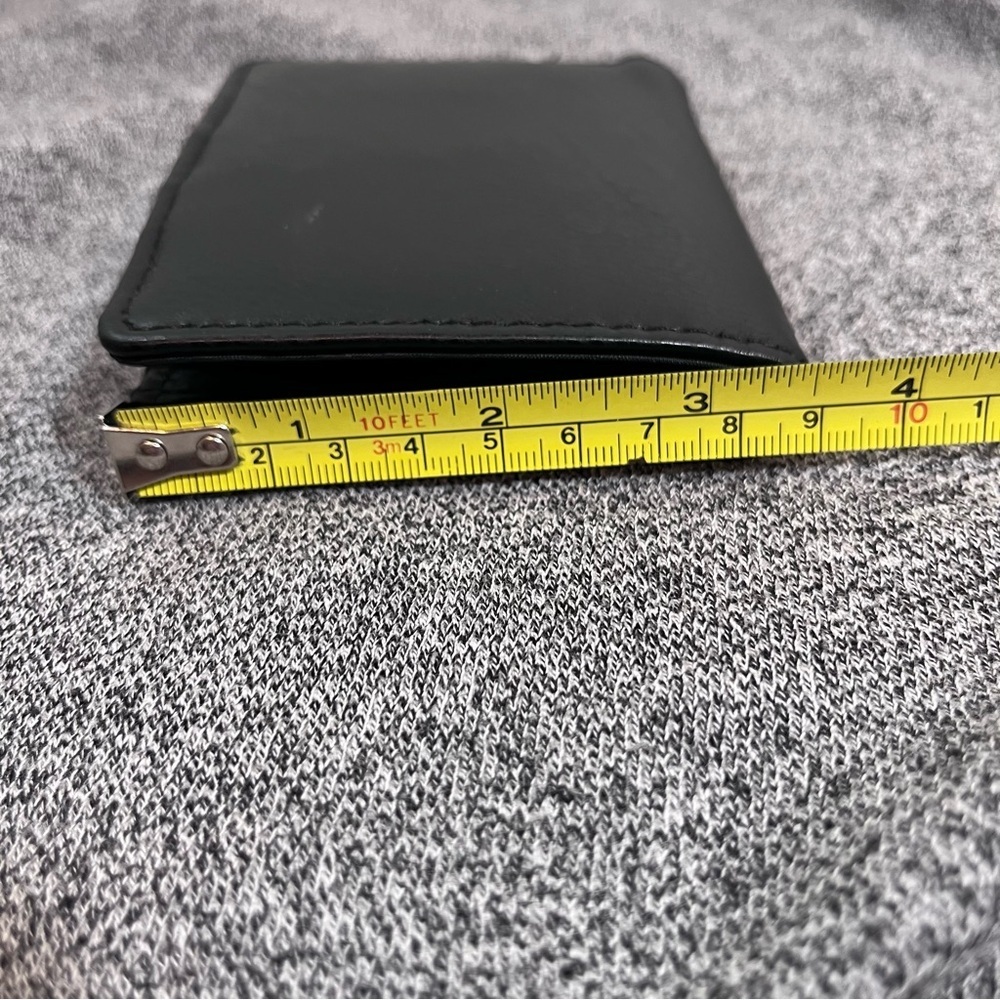 Unisex Black Bi-fold Wallet Faux Leather coin Purse multiple Card Holders + ID - Picture 9 of 15